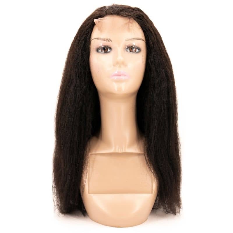 Expensive Kinky Straight Transparent Closure Wig