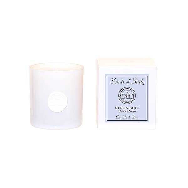 Stromboli Candle - White Glass 9oz #cleanandcrisp
