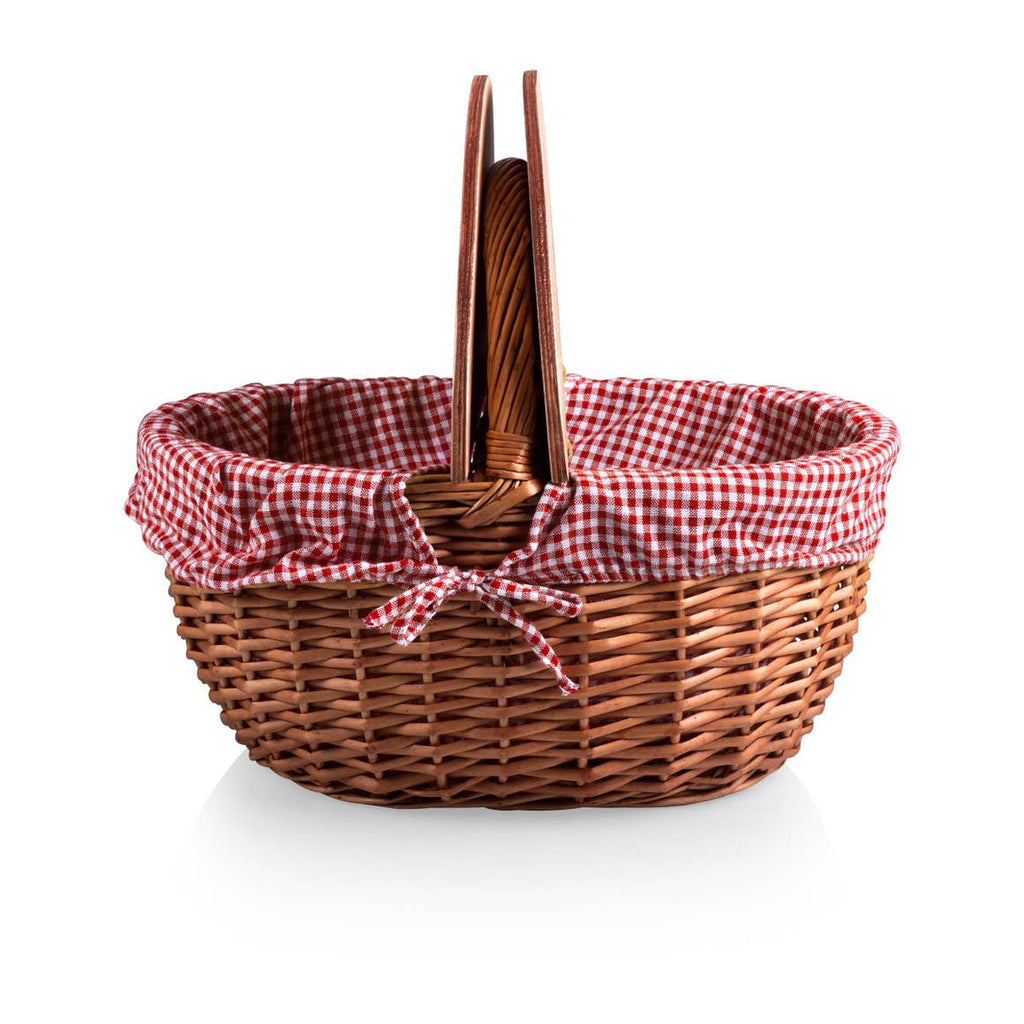 Country Picnic Basket - Red/White Gingham