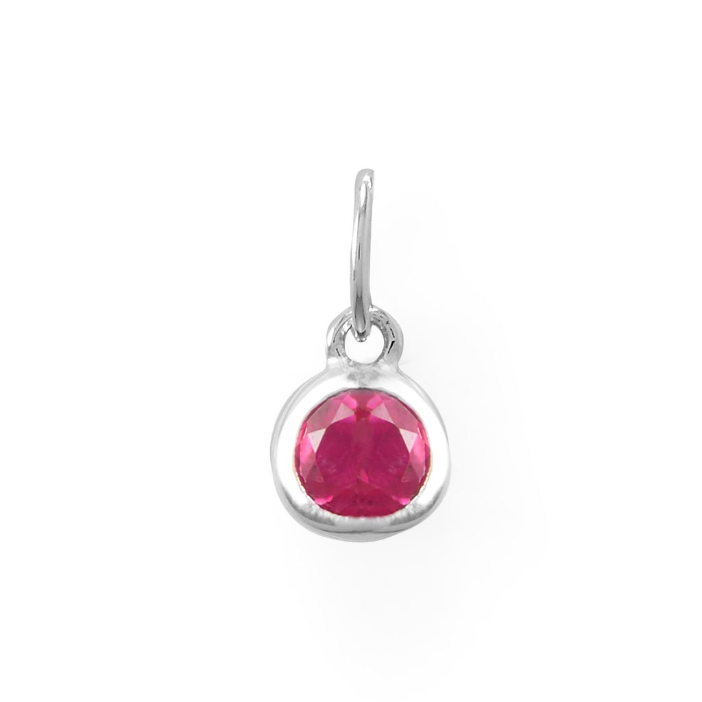 Round July Birthstone Charm