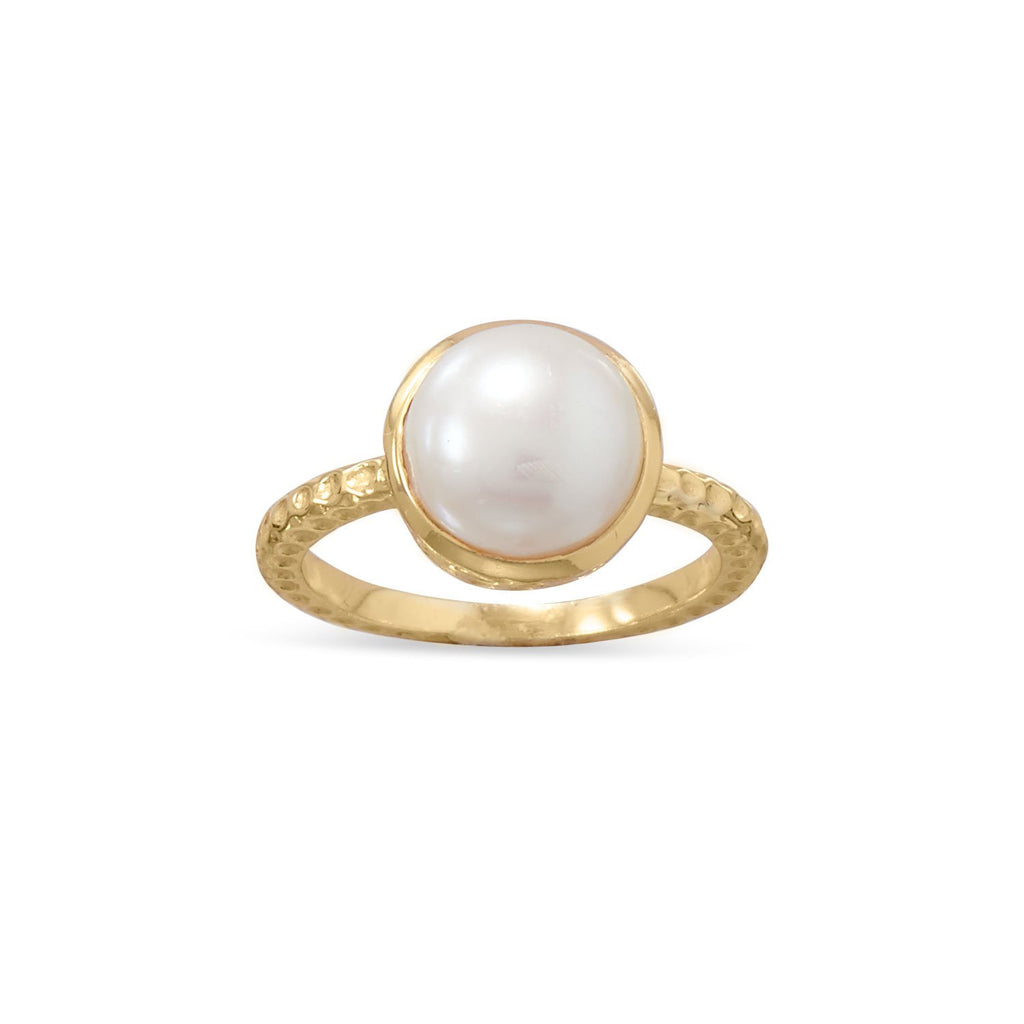 14 Karat Gold Dipped Cultured Freshwater Pearl Ring