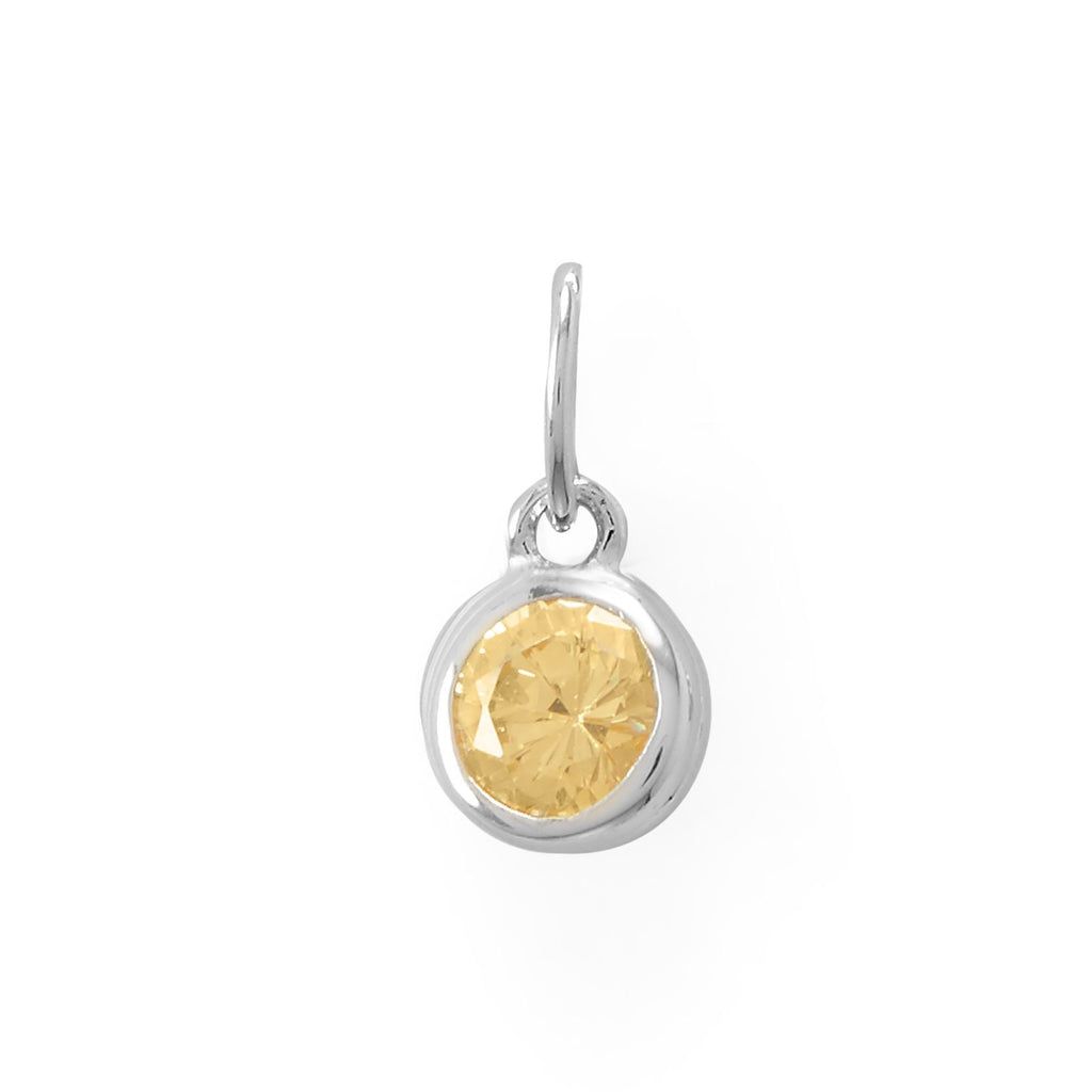 Round November Birthstone Charm