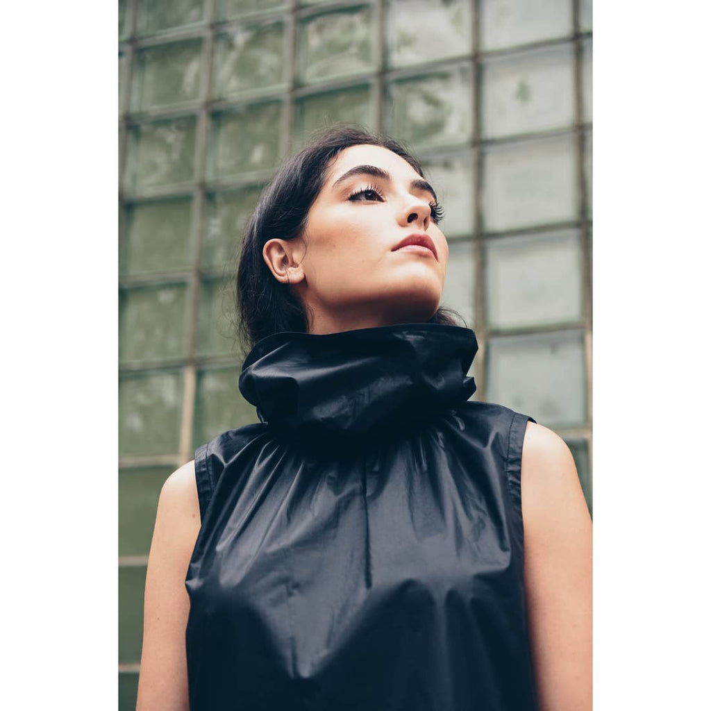 Black Brooklyn Sleeveless Paperbag Top