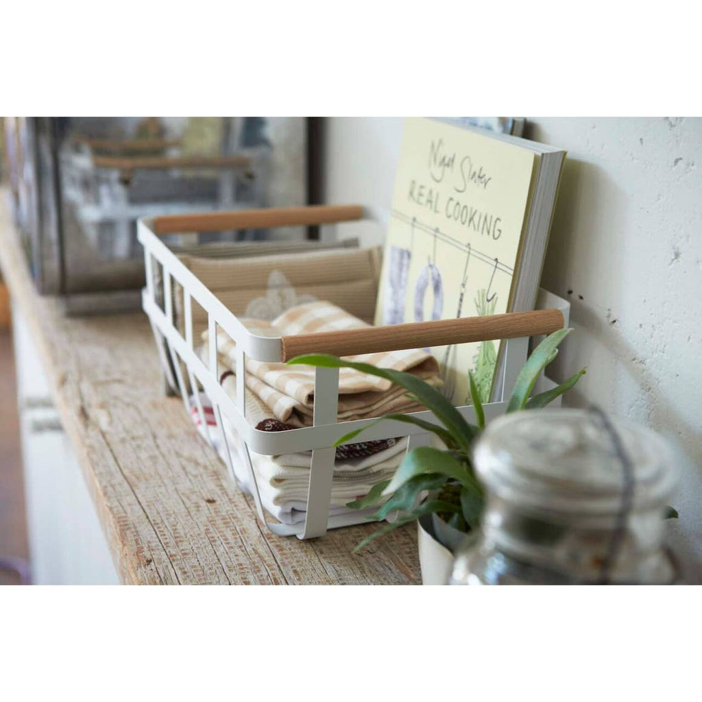 Tosca Dual Handle Storage Basket White