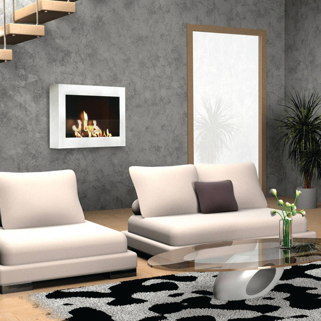 Anywhere Fireplace Indoor Wall Mount Fireplace - SoHo White