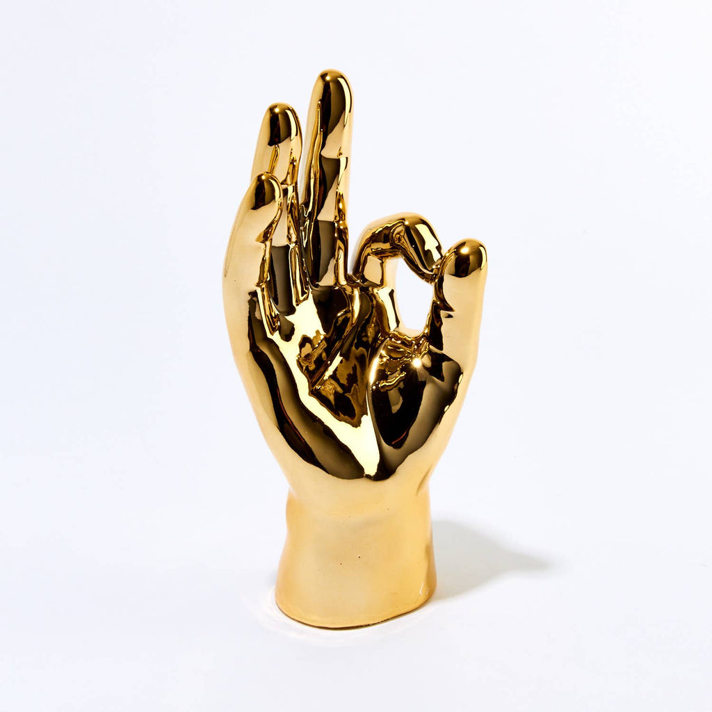 Interior Illusions Plus Gold "Ok" Hand Table Top