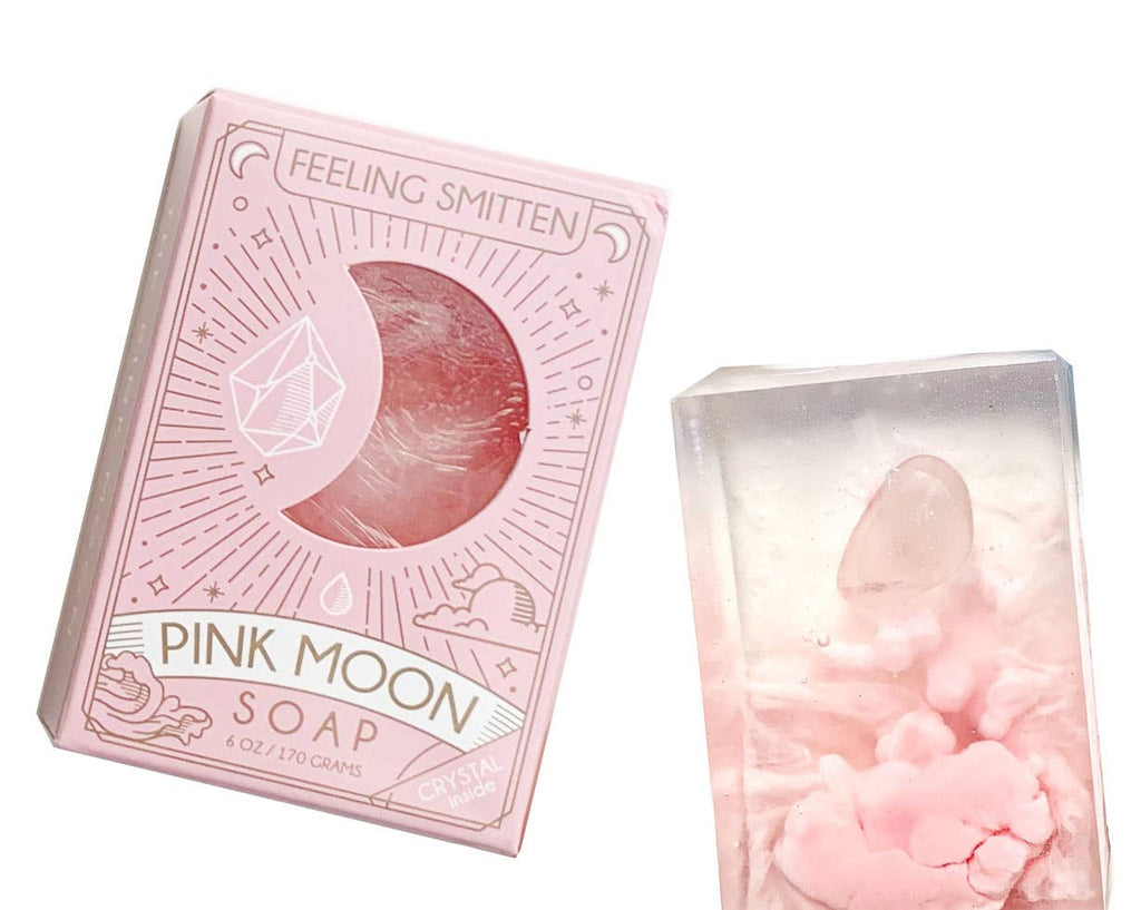 Pink Moon Soap with Rose Quartz Inside