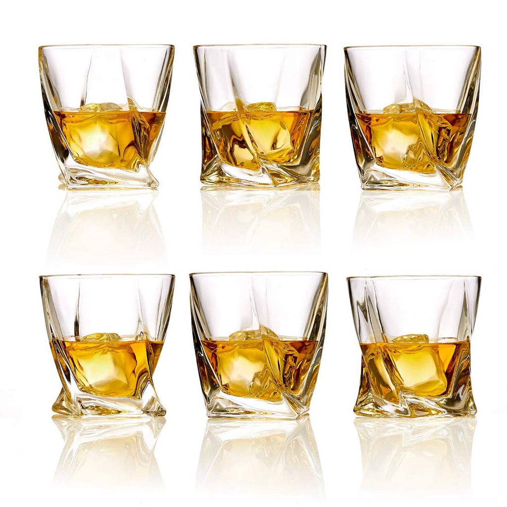 Whiskey Glasses Set of 6 Lead Free Crystal Old Fashioned