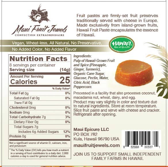 Turmeric Ginger Pineapple Hawaii Fruit Paste