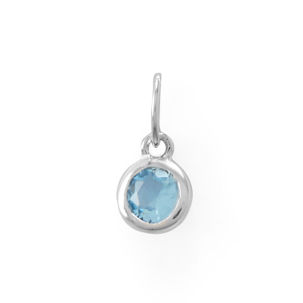 Round March Birthstone Charm