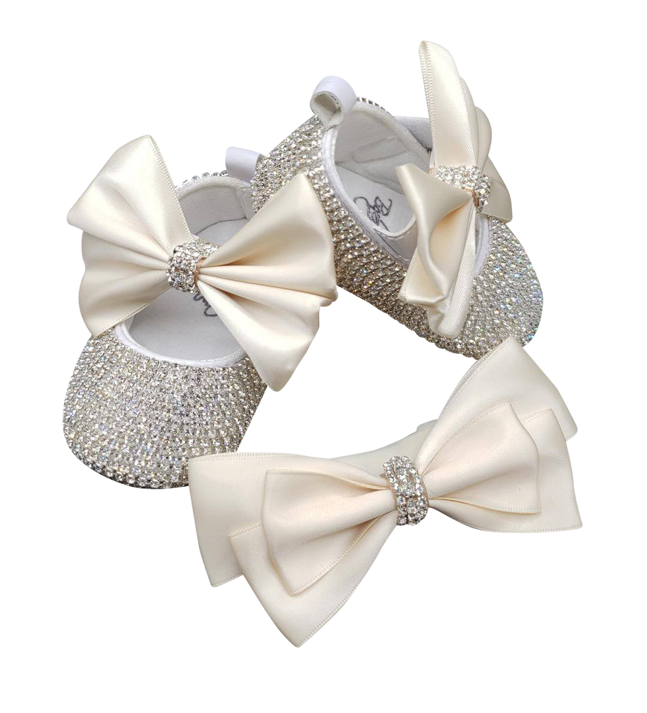 Crystal Baby Shoes with Matching Headband