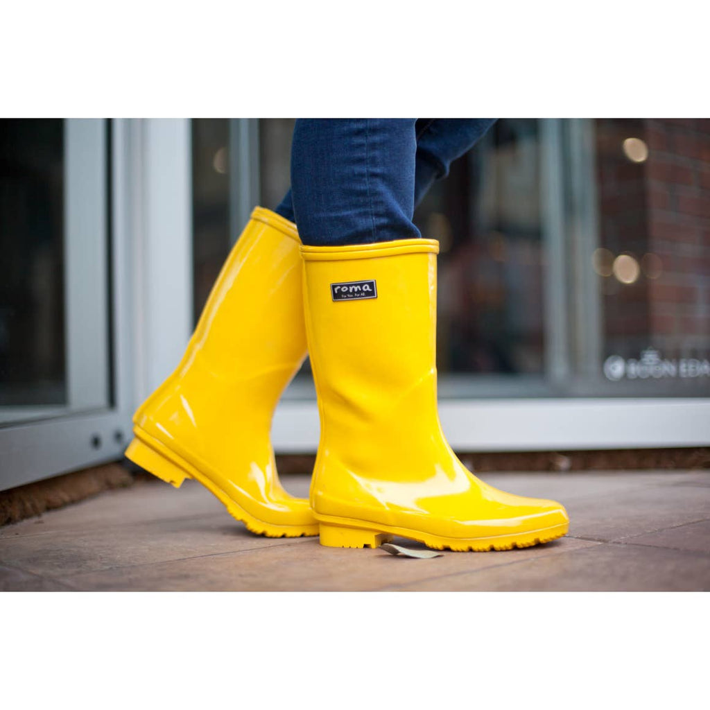 EMMA MID CALF YELLOW WOMEN'S RAIN BOOTS