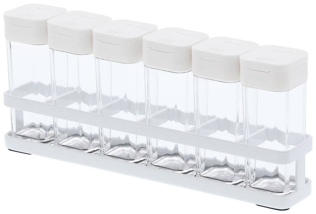 Tower Spice Bottles with Rack (6 Bottles) White