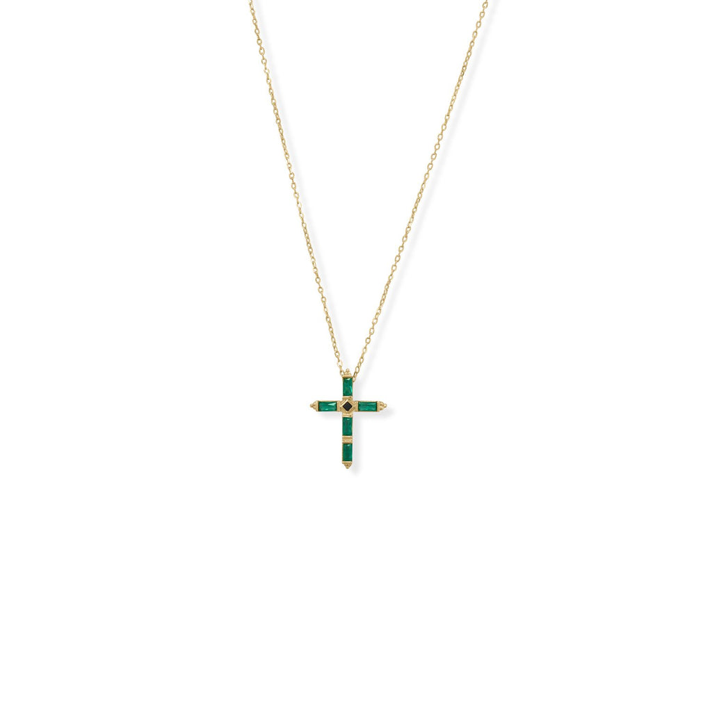 On GOD Green & Gold Cross