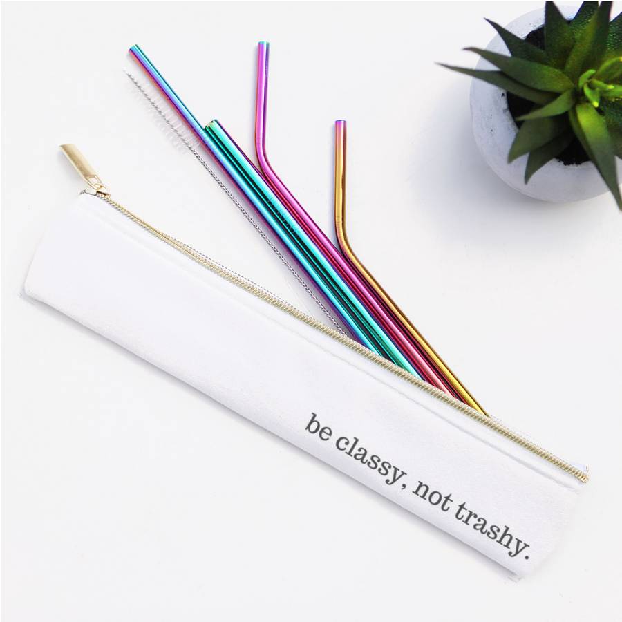 Be Classy Straw Set Waterproof Lined Bag #BestSeller