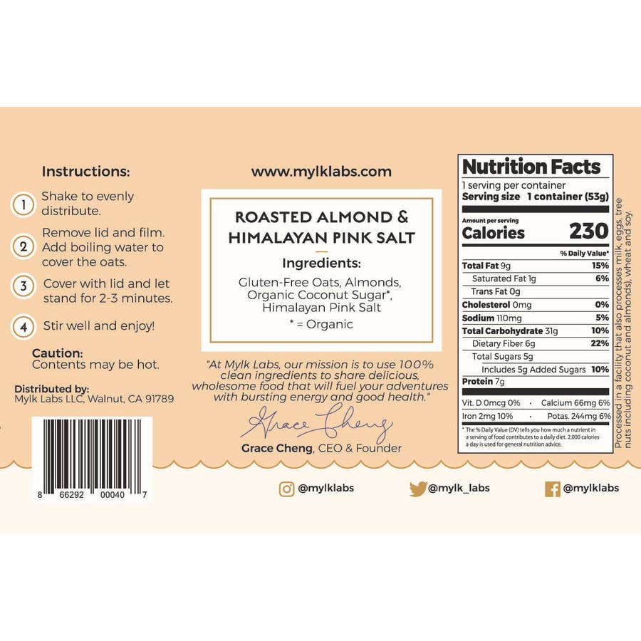 Roasted Almond and Himalayan Salt #Oatmeal