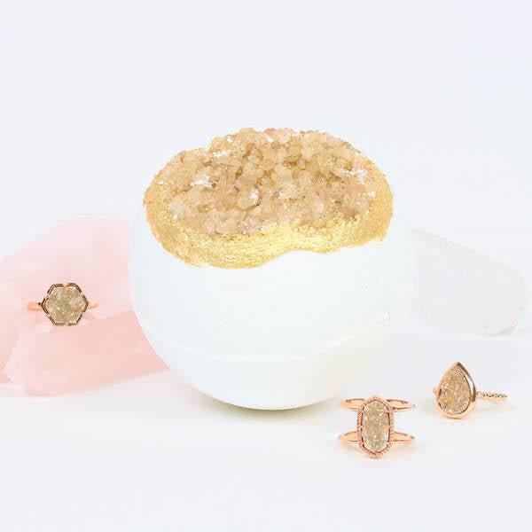 Rose Gold Druzy Ring Geode Bath Bomb
