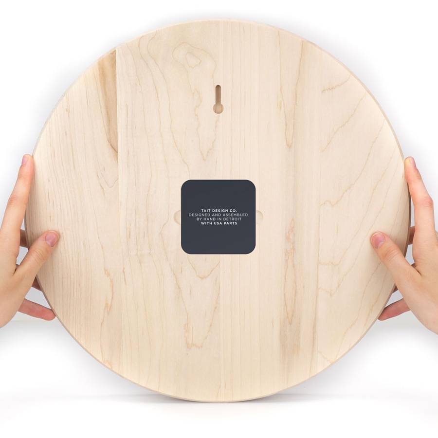Slate Solid Maple and Aluminum Wall Clock
