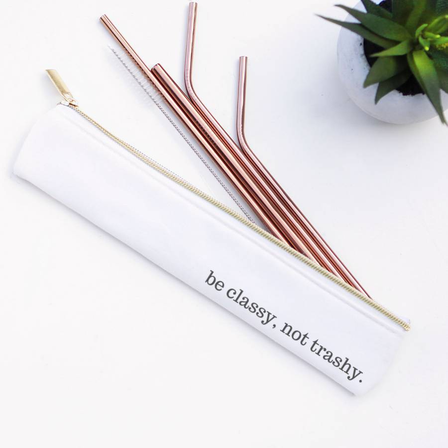 Be Classy Straw Set Waterproof Lined Bag #BestSeller
