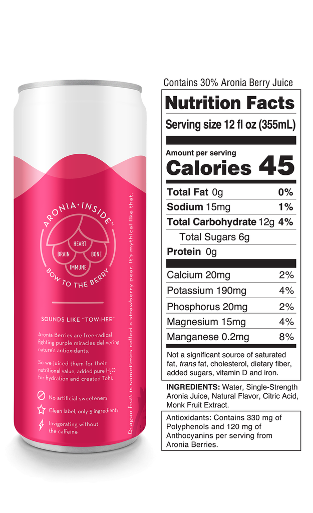 Tohi Aronia Berry Beverage Dragon Fruit Flavor