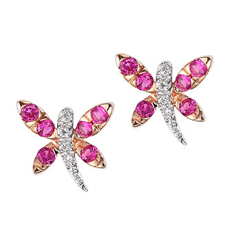 TAY Gold Dragonfly Stud Earrings