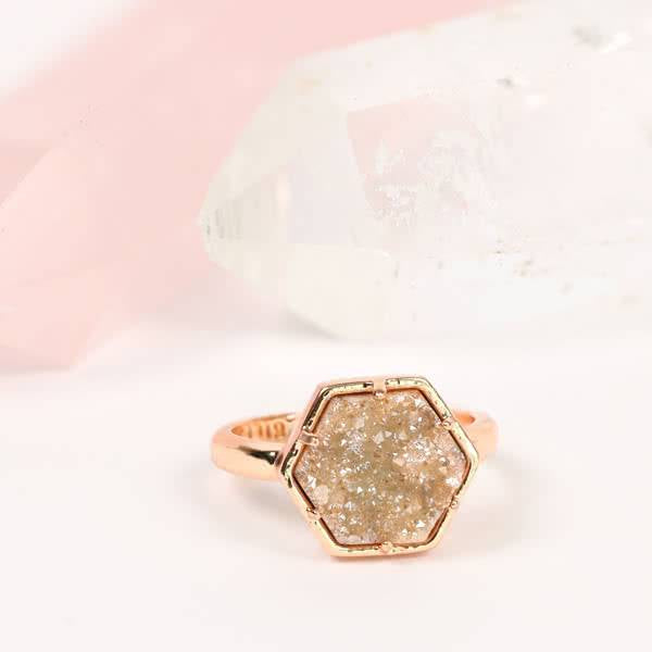 Rose Gold Druzy Ring Geode Bath Bomb