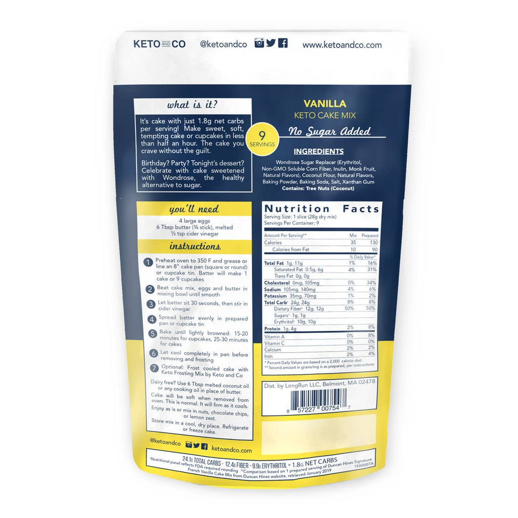 Keto Vanilla Cake Mix