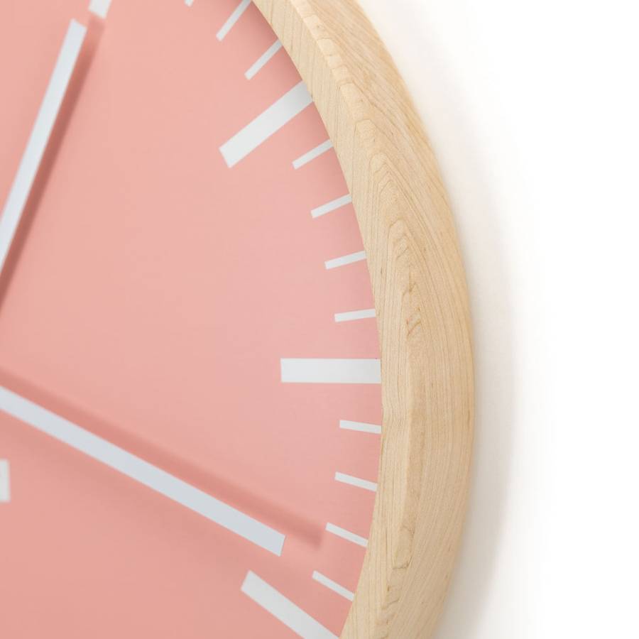 Rose Solid Maple and Aluminum Wall Clock