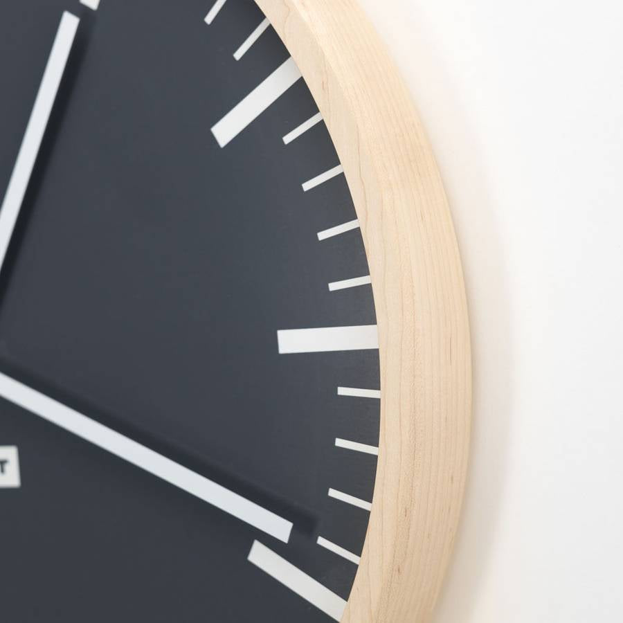 Slate Solid Maple and Aluminum Wall Clock