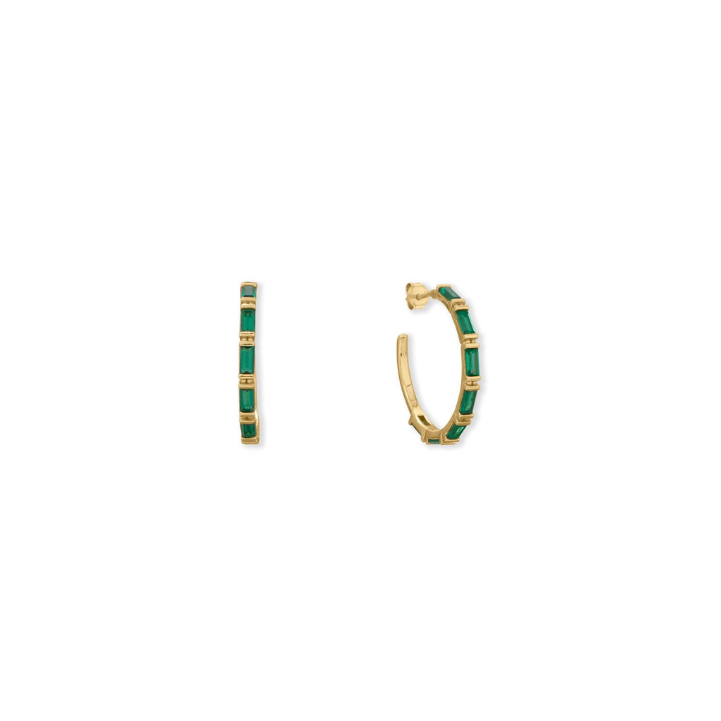 No discounts on 5th Ave green baguette hoop earrings