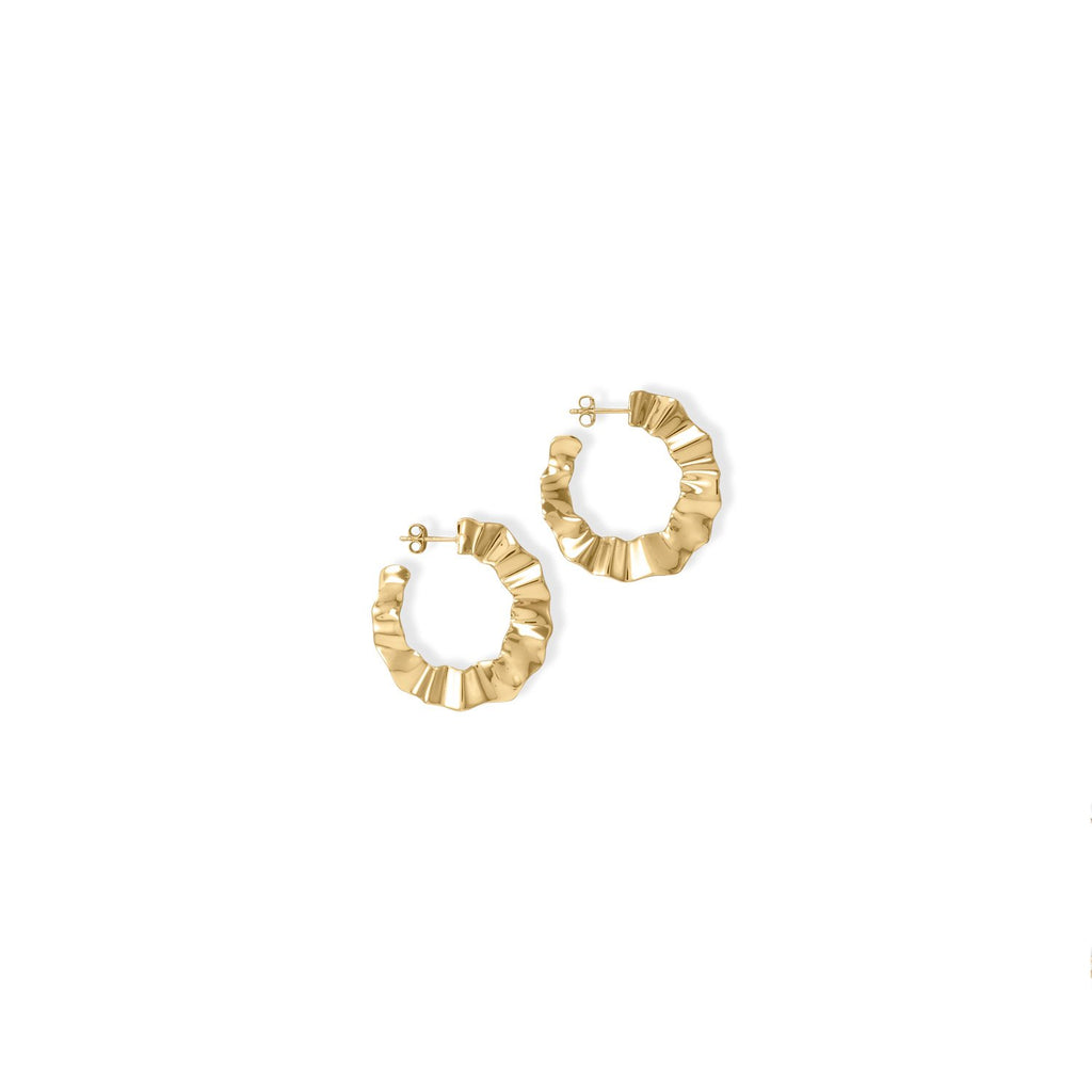 Yes Im Wavy Gold Mini Hoops