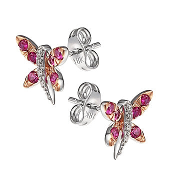 TAY Gold Dragonfly Stud Earrings