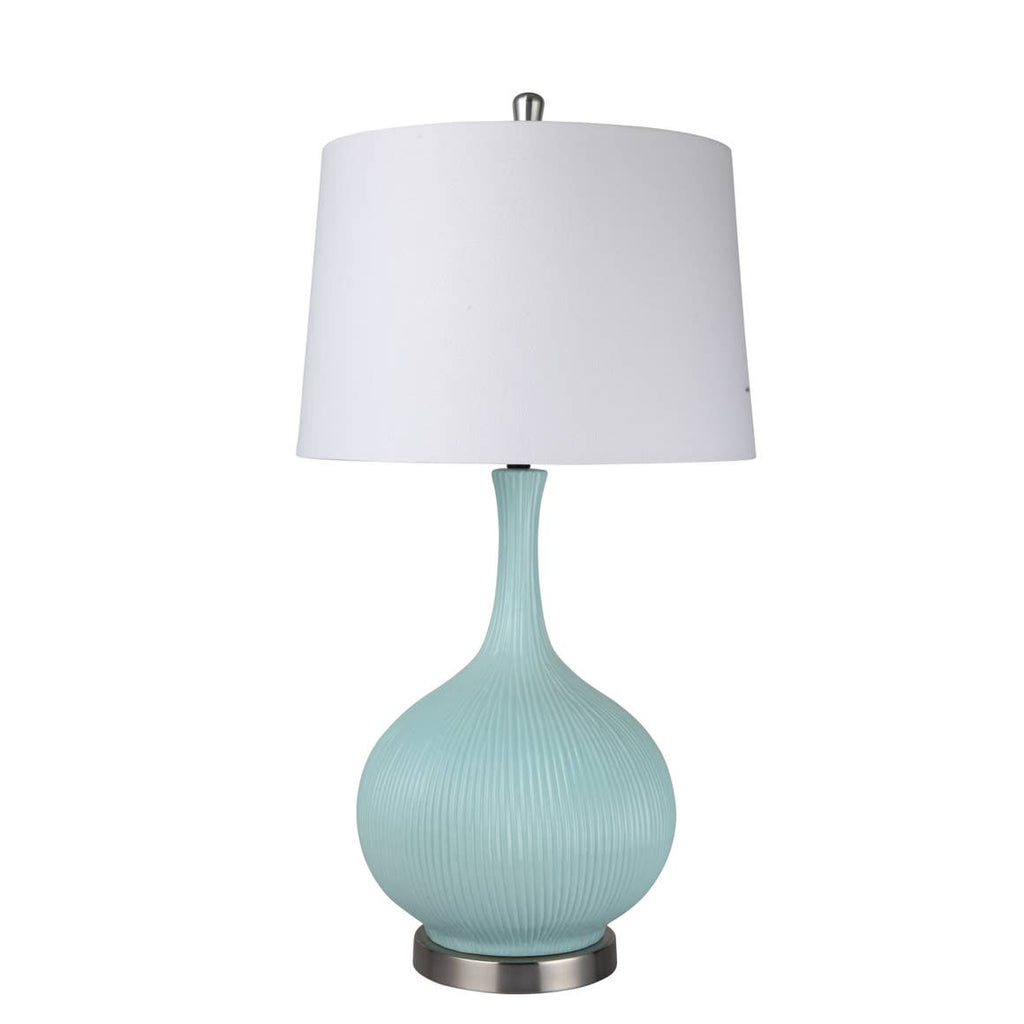Aqua Nathan Table Lamp with USB