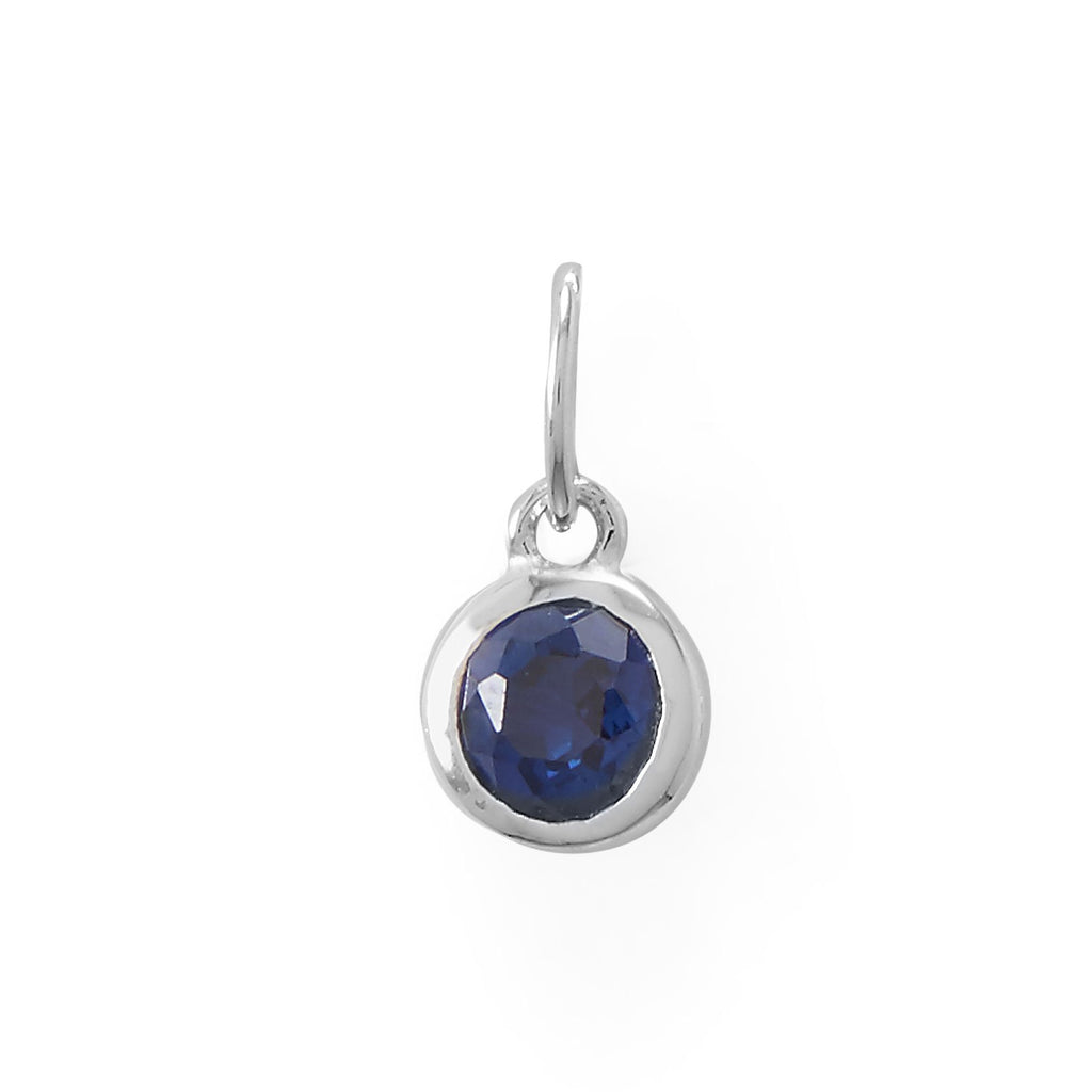 Round September Birthstone Charm