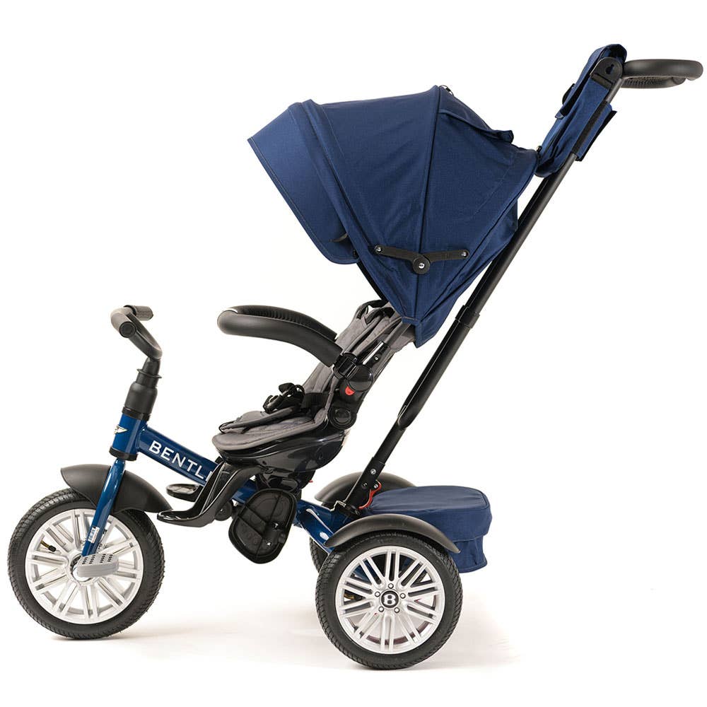 6 in 1 Sequin Blue Bentley Stroller Trike