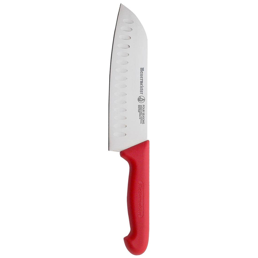 Four Seasons Red Kullenschliff Santoku Knife - 7"