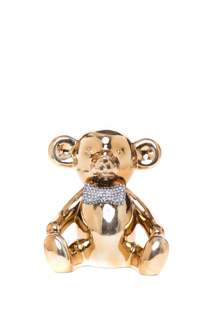 Interior Illusions Plus Bronze Bear with Rhinestone Bow Tie