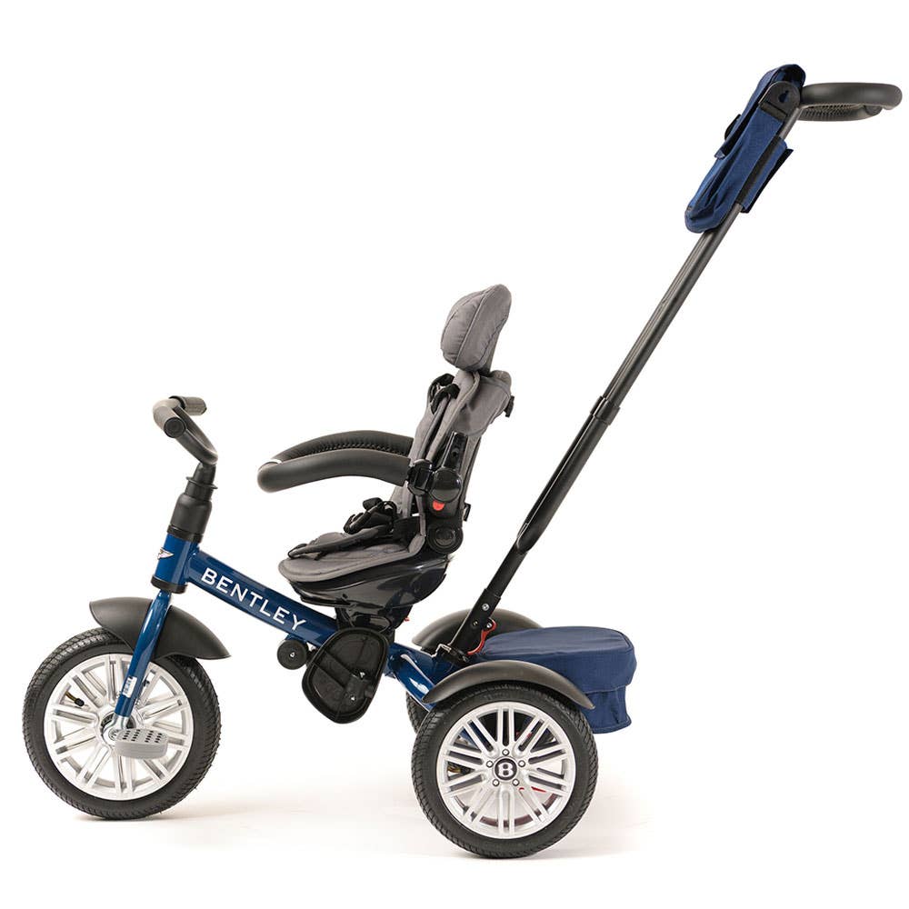 6 in 1 Sequin Blue Bentley Stroller Trike