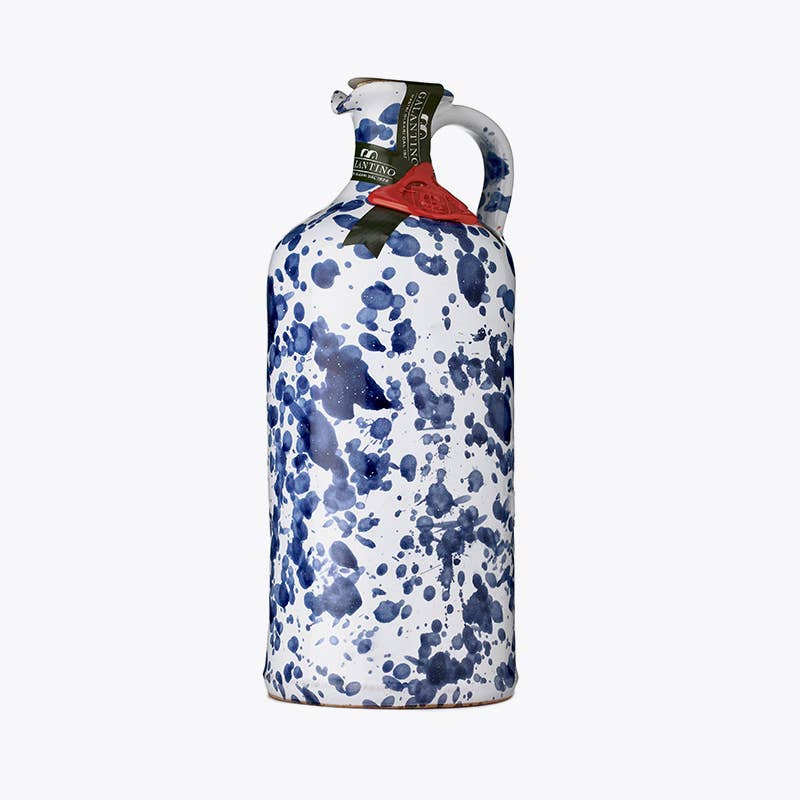 Extra Virgin Olive Oil in Hand Painted Ceramic by Galantino #Cobalt
