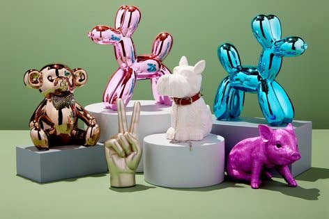 Interior Illusions Plus Pink Mini Balloon Dog Bank - 7.5"
