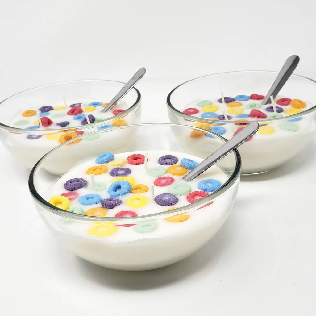Fruit Loop Style Cereal Bowl Candle
