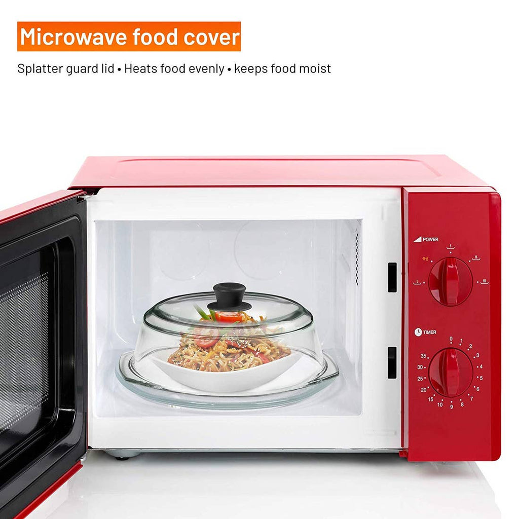 Bezrat Microwave Tall Glass Plate Cover, Black
