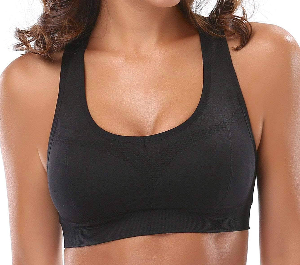 Racerback Athletic Sports Bra - Black