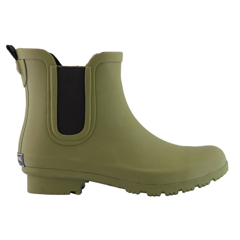 CHELSEA MATTE OLIVE WOMEN'S ANKLE RAIN BOOTS