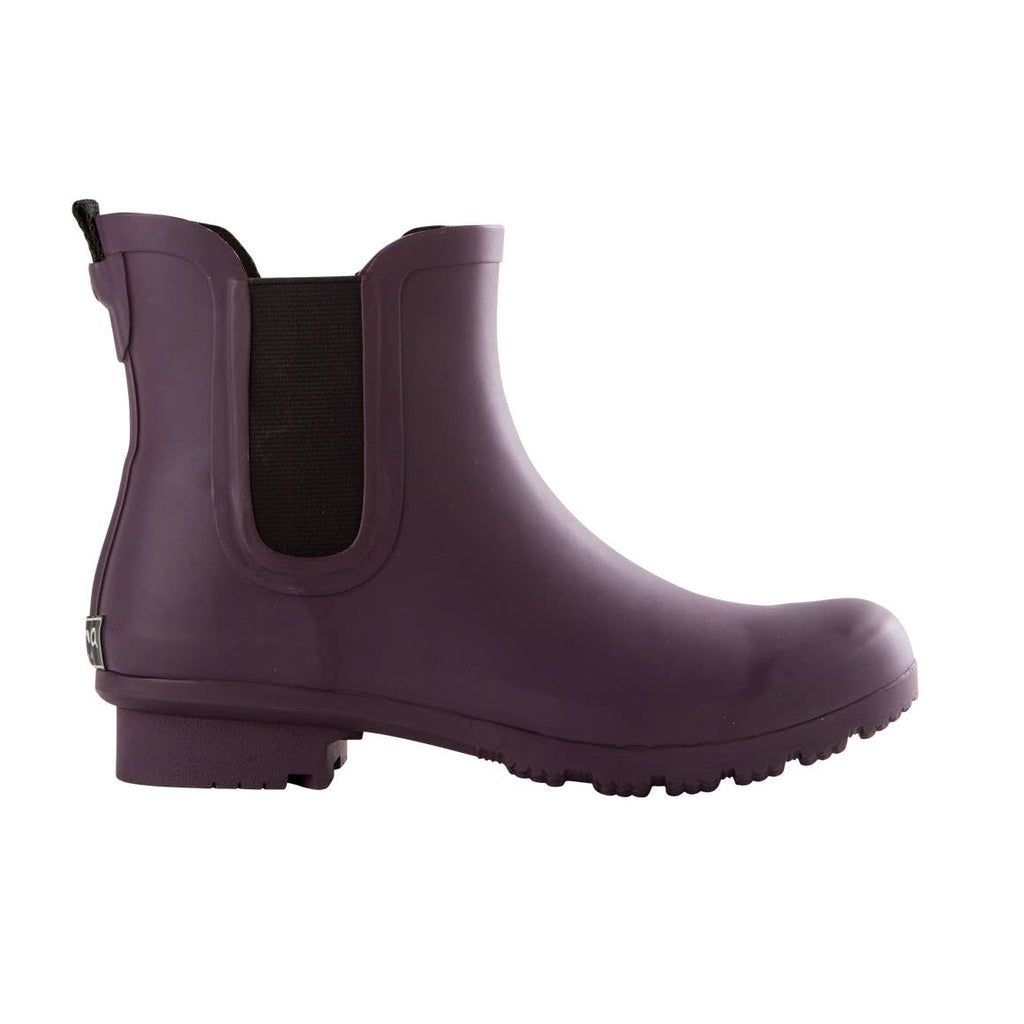 CHELSEA MATTE EGGPLANT WOMEN'S ANKLE RAIN BOOTS