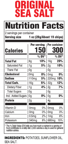 Hals NY Original Sea Salt Chips, 2 oz.