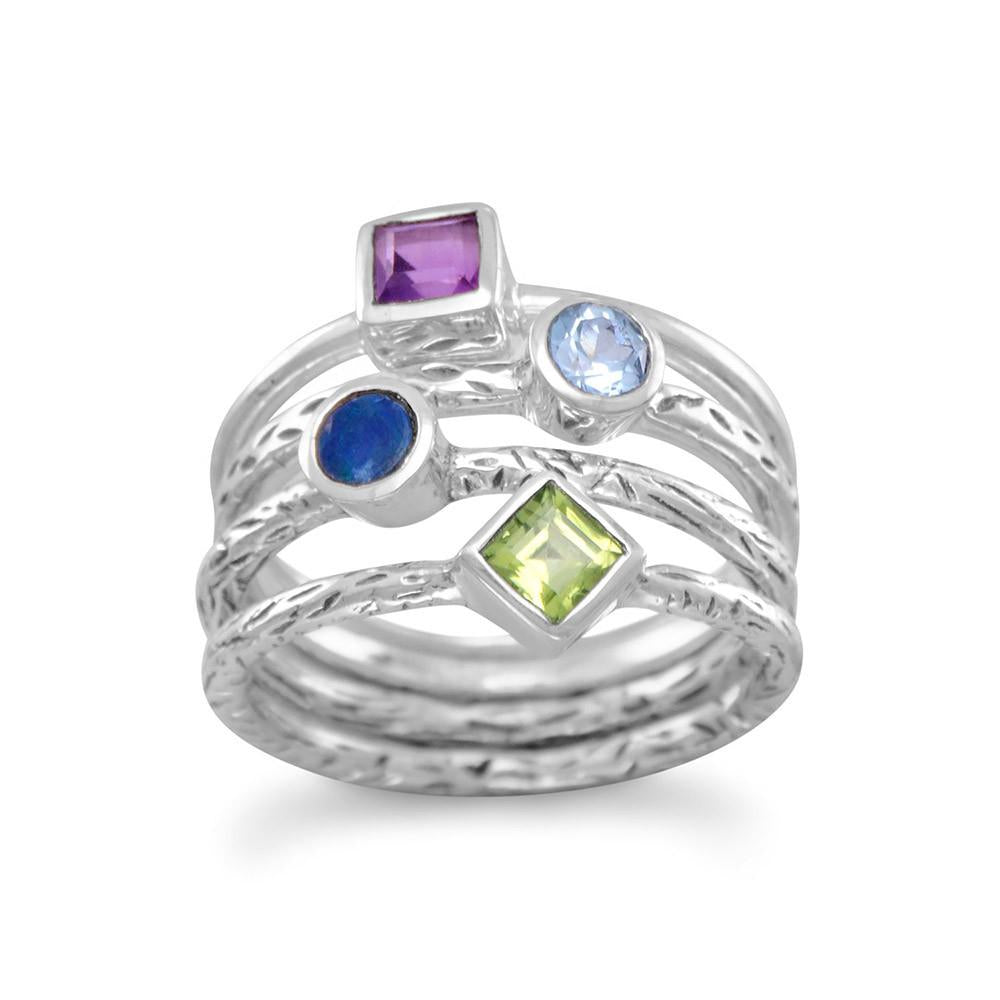 4 Band Multi-stone Ring