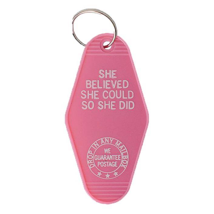 She Believed She Could Pink Keychain #BestSeller