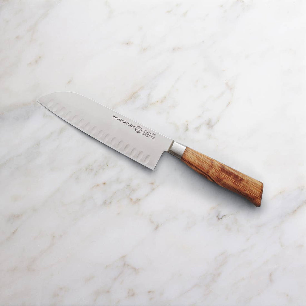 Oliva Elite Kullenschliff Santoku Knife - 7"
