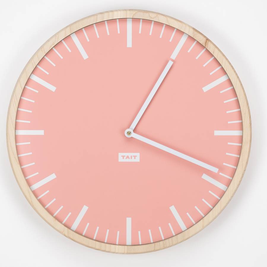 Rose Solid Maple and Aluminum Wall Clock